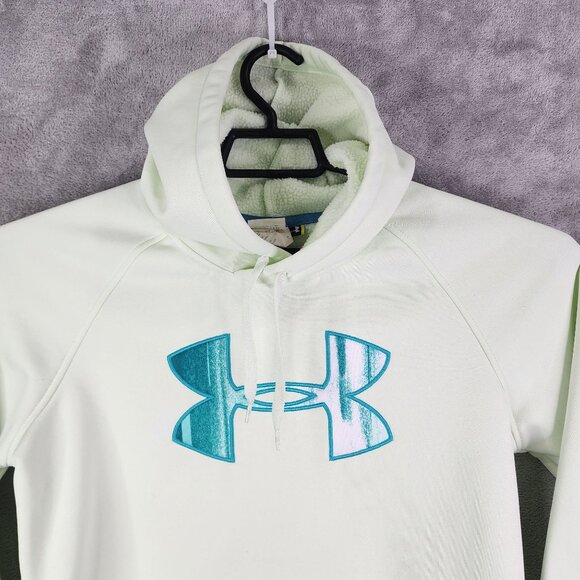 Womens Green Under Armour ColdGear Loose Fit Hoodie Sweatshirt Storm 1 Size M - Picture 4 of 13